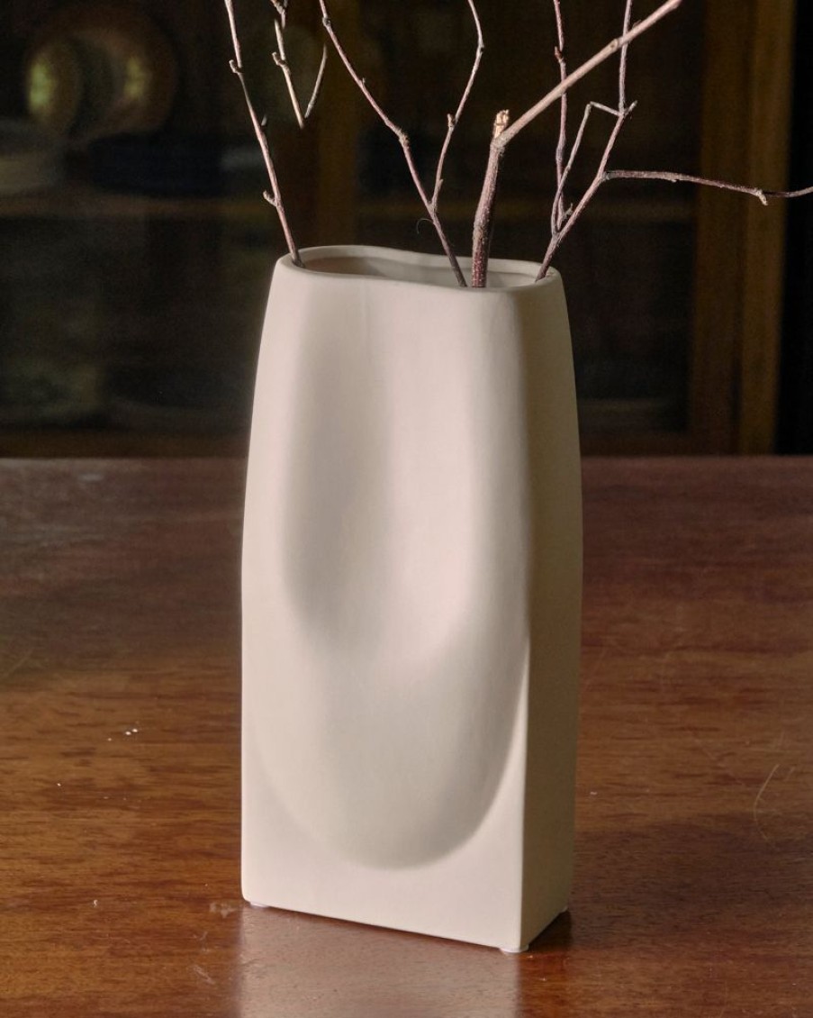 Decor Crane Living | Hermosa White Vase - Wide