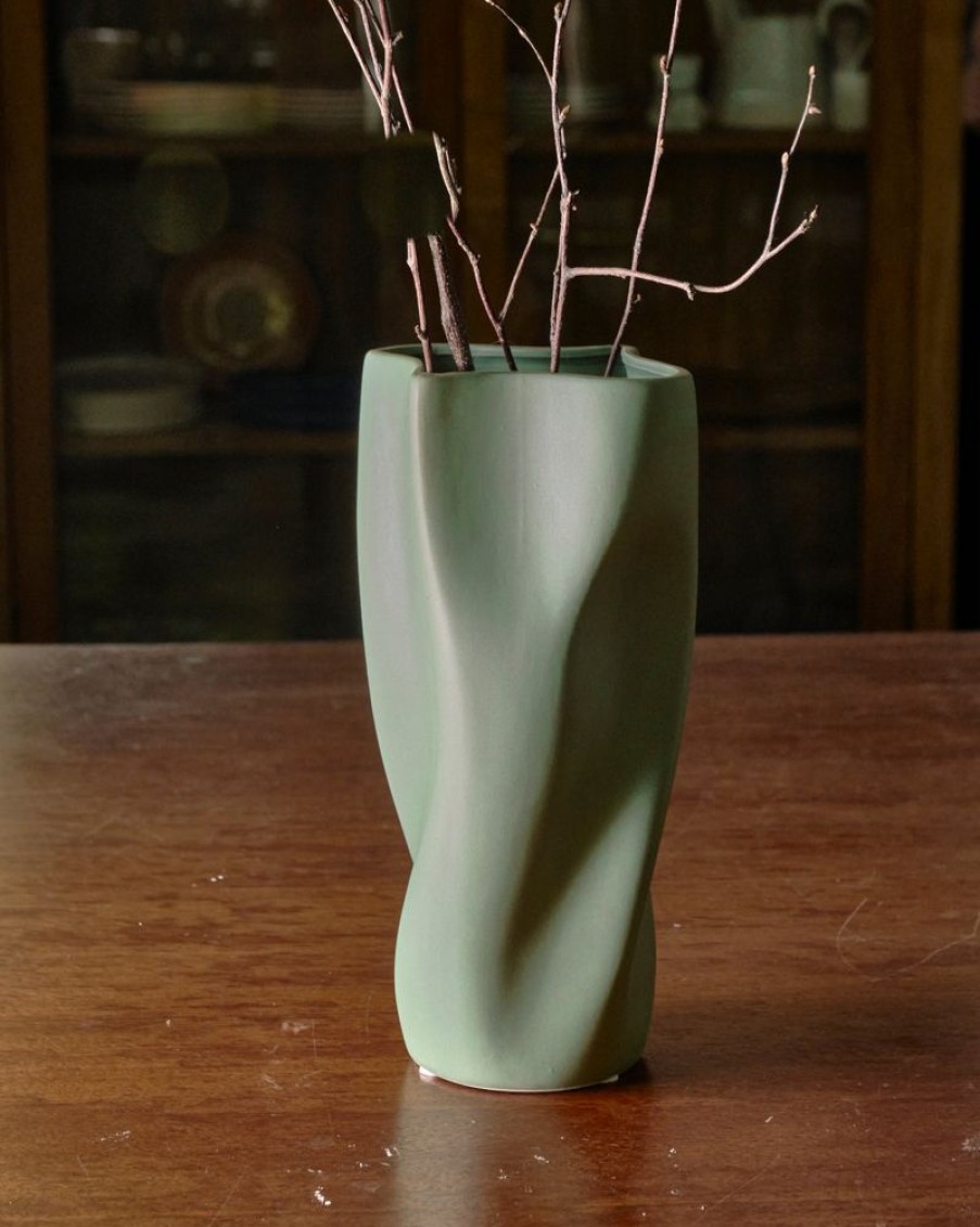 Decor Crane Living | Hermosa Green Vase - Wide