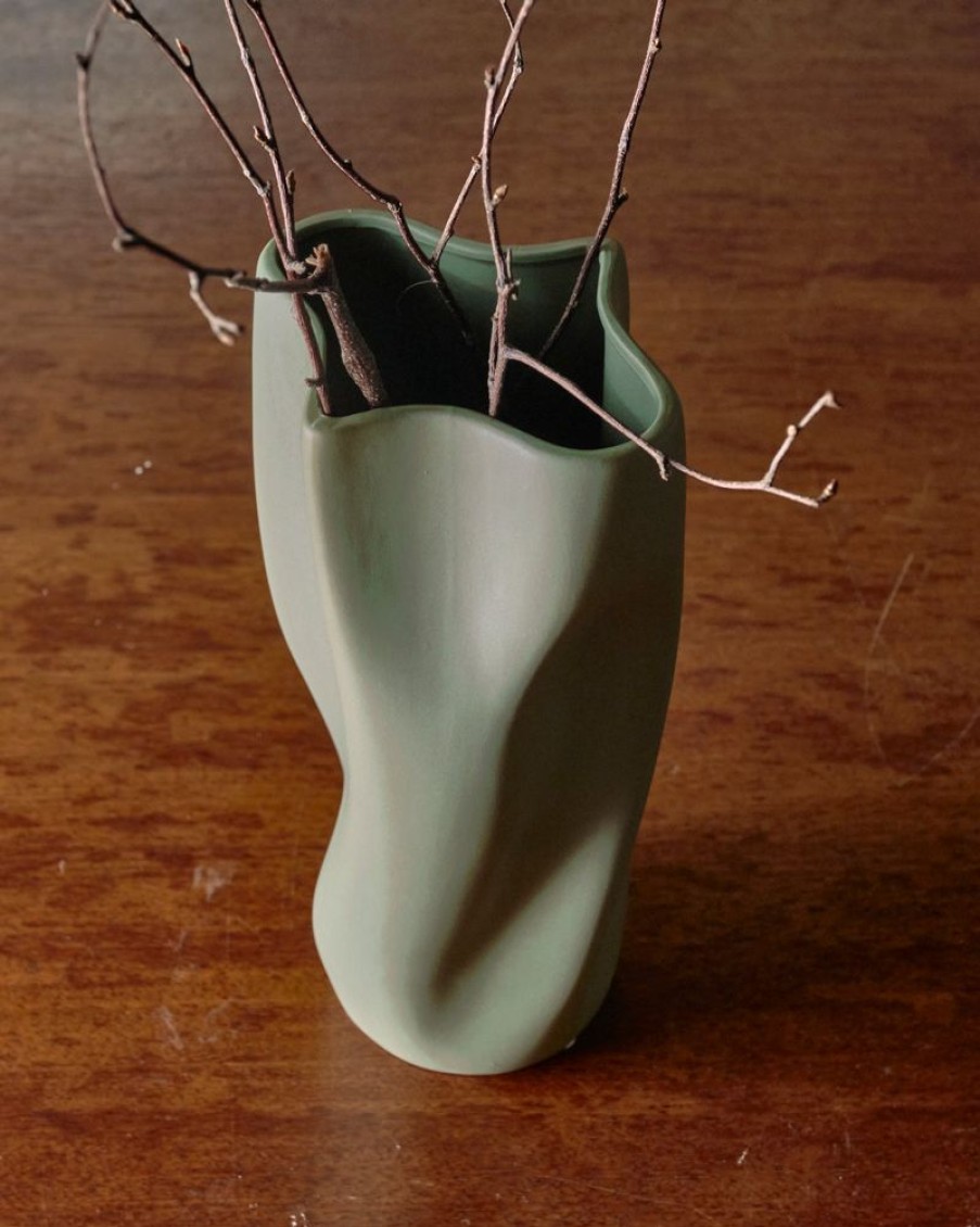 Decor Crane Living | Hermosa Green Vase - Wide