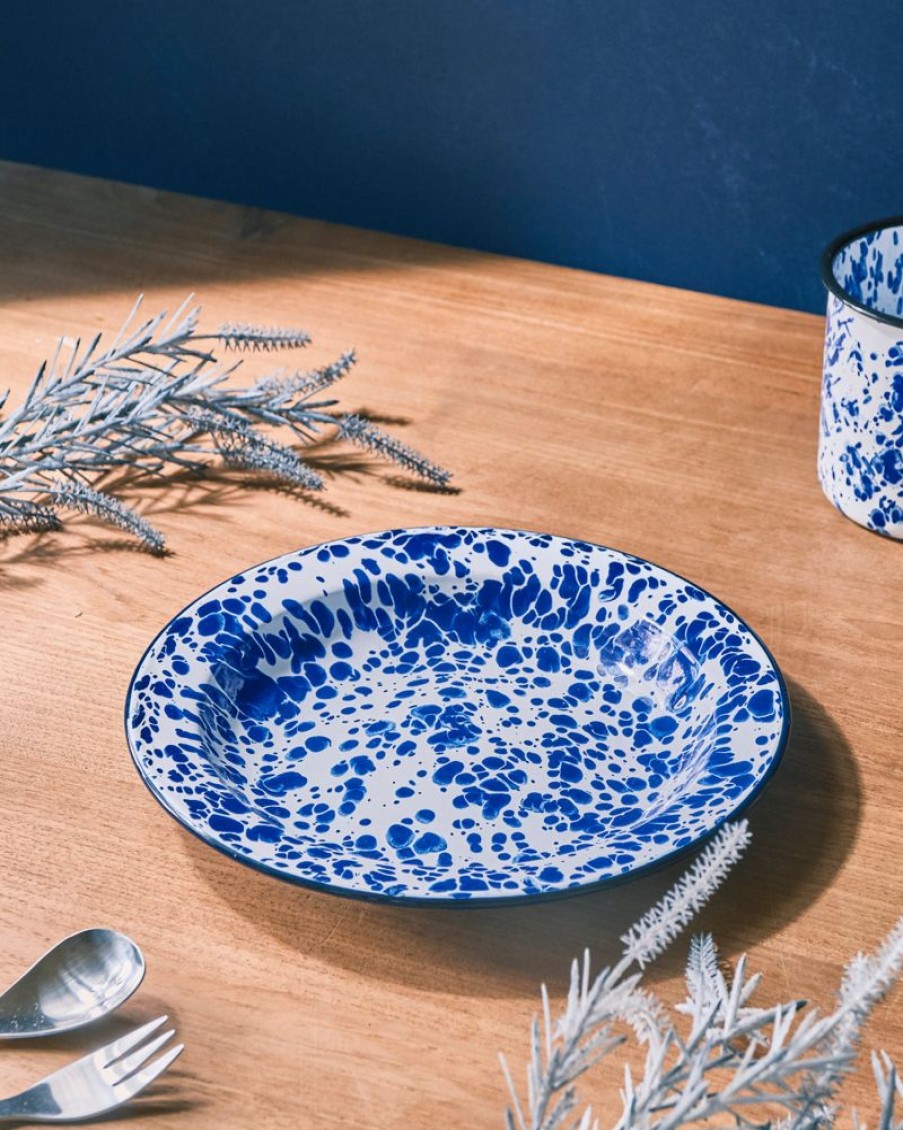 Homewares Crane Living | Blue-Pollock-Enamel-Dinner-Plate