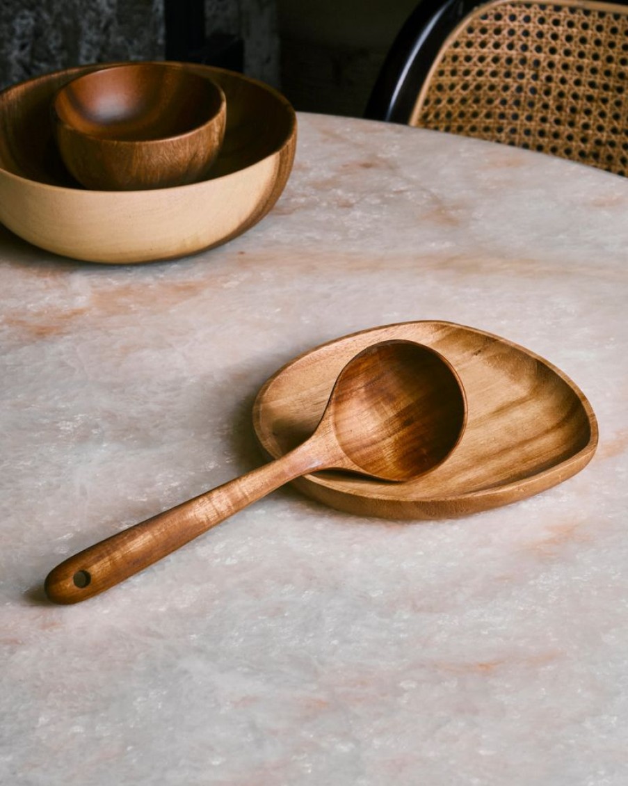 Homewares Crane Living | Teakwood Kitchen Utensils - Long Soup Ladle