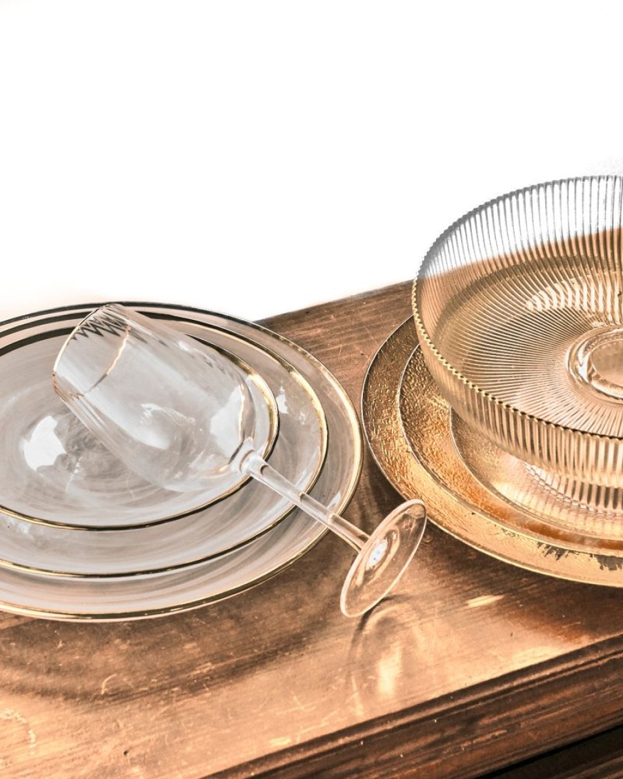 Homewares Crane Living | Aura Gold Rimmed Serving Plate