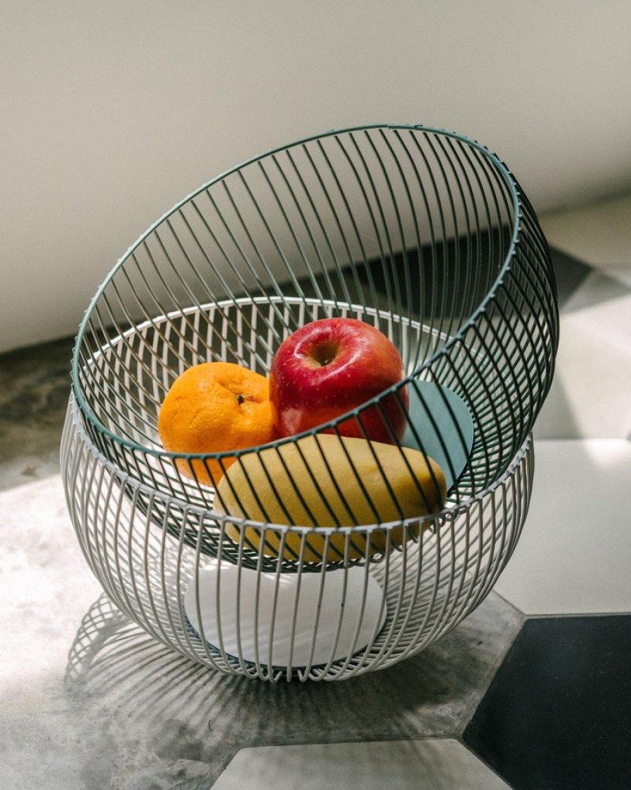 Homewares Crane Living | Casper Straight Wire Fruit Basket - Large Straight Black