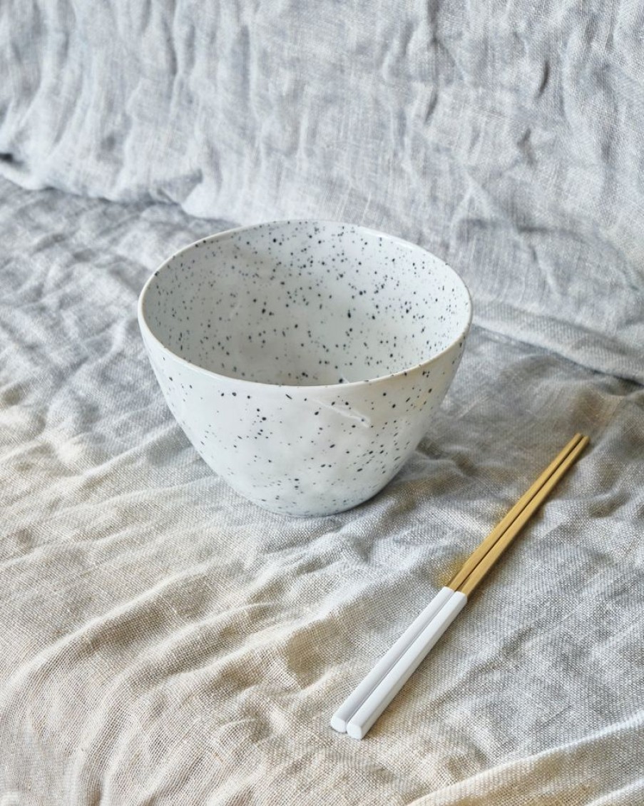 Homewares Crane Living | Celeste Black Speckled Noodle Bowl