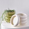 Decor Crane Living | Marshmallow Matte Vase - Large With Detachable Base Tray