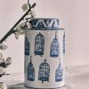 Decor Crane Living | Birdcage Print Jar With Cover - Medium