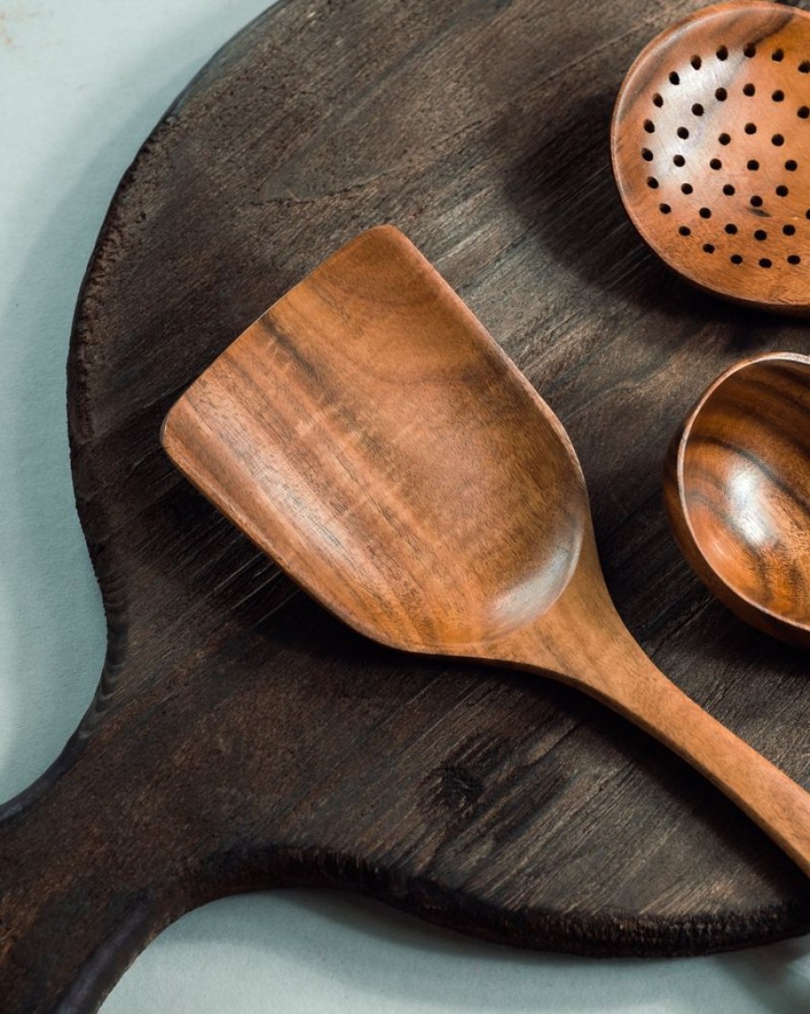 Homewares Crane Living | Teakwood Kitchen Utensils - Flat Spatula