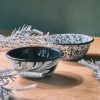 Homewares Crane Living | Black Marbled Enamel Bowl With Black Interior - Medium