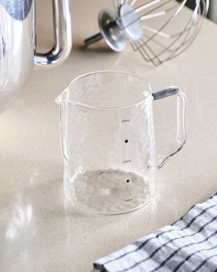 Homewares Crane Living | Textured Surface Glass Measuring Jug