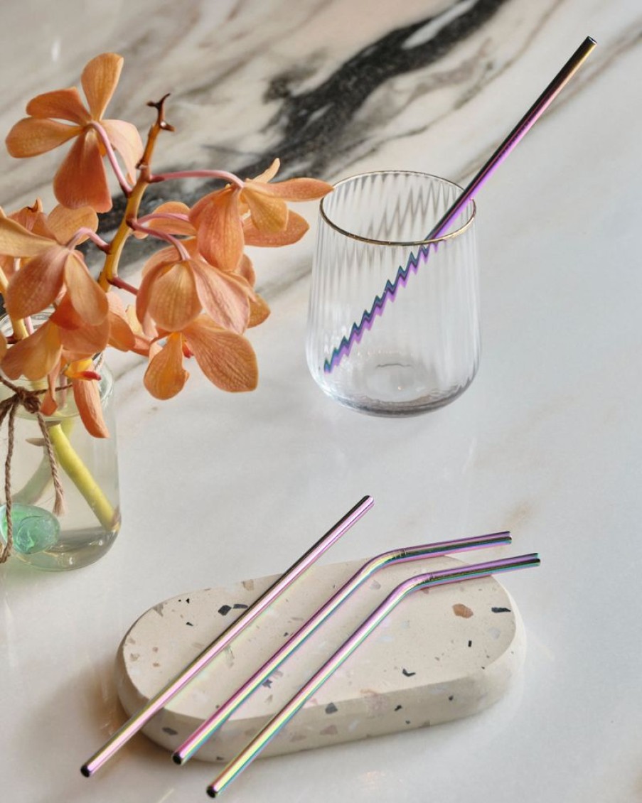 Homewares Crane Living | Iridescent Metal Straw