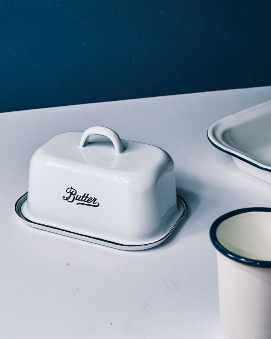 Homewares Crane Living | Nautical-Enamel-Butter-Container