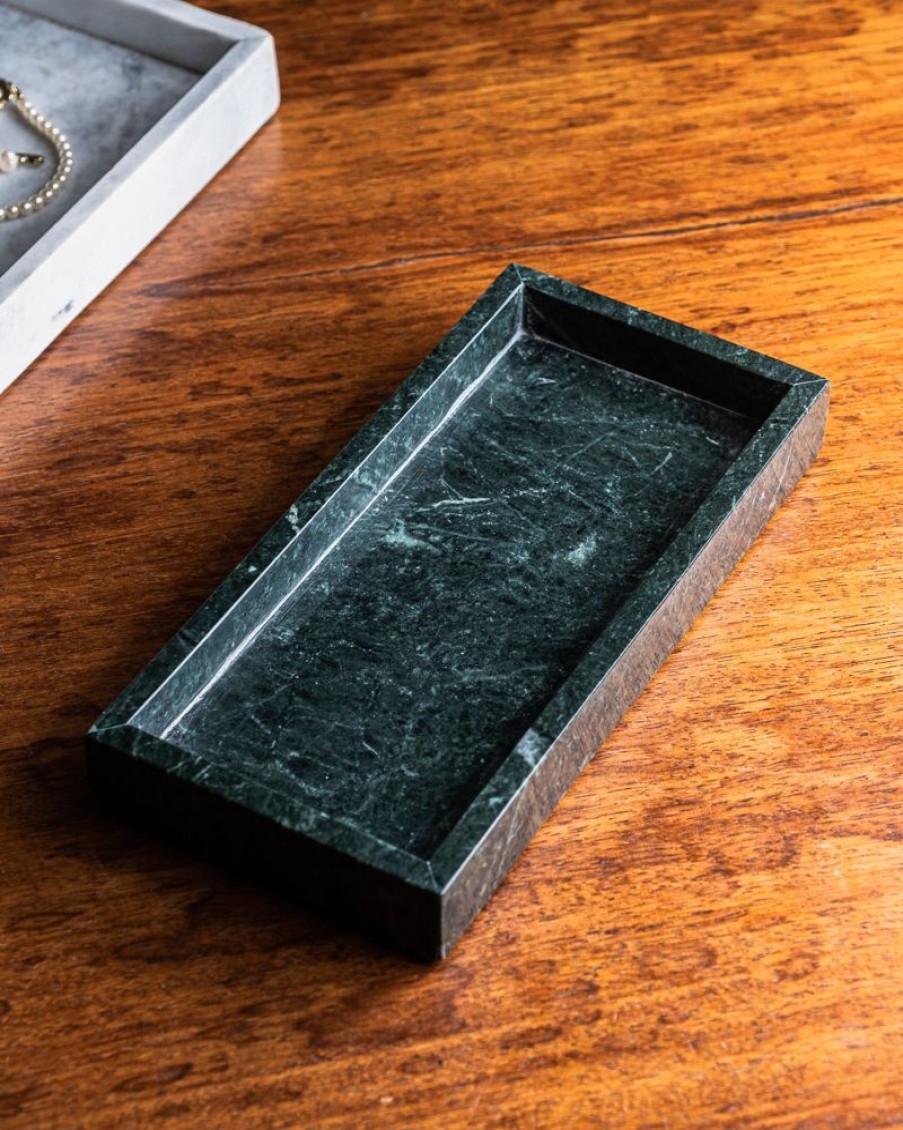 Decor Crane Living | Mayfair Rectangular Green Marble Tray