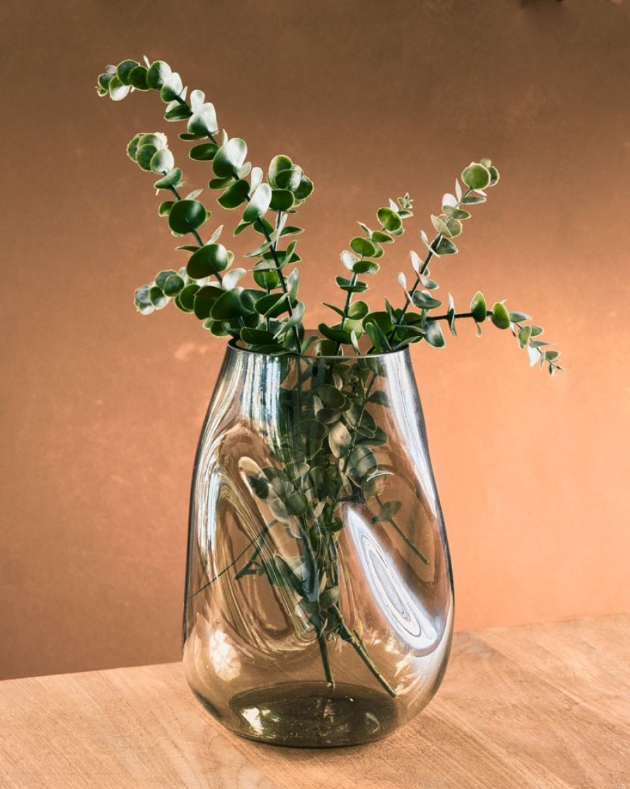 Decor Crane Living | Wavy-Tinted-Glass-Vase