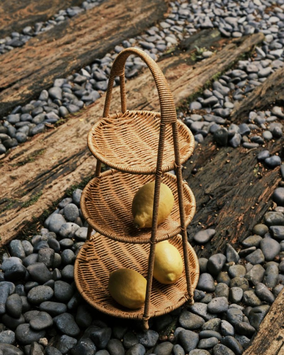 Homewares Crane Living | Uluwatu Rattan Display Tray (3 Tier)