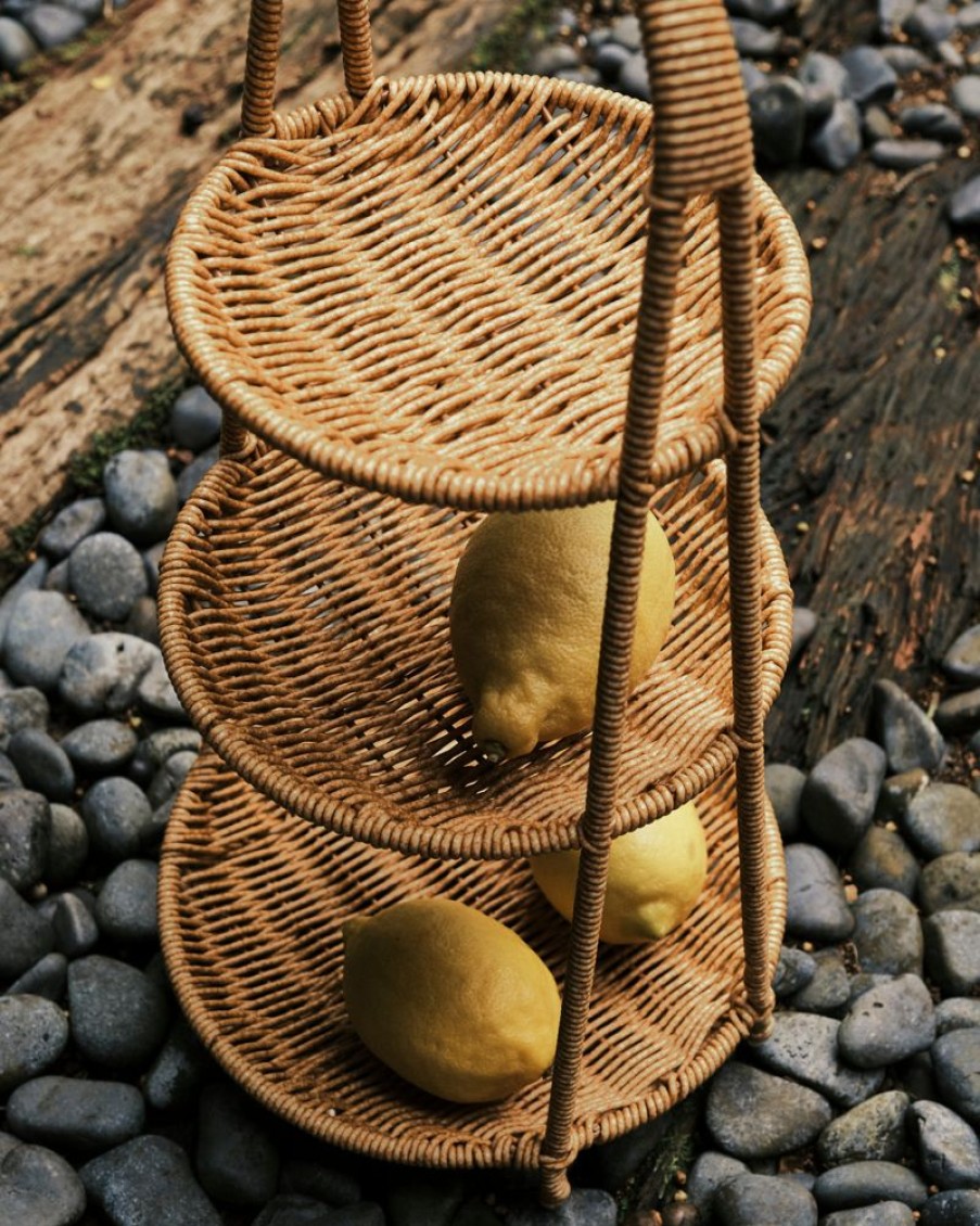 Homewares Crane Living | Uluwatu Rattan Display Tray (3 Tier)