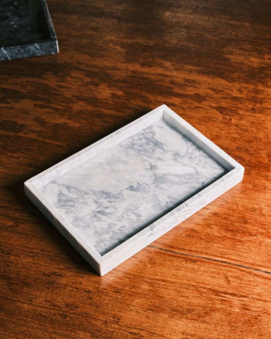 Decor Crane Living | Mayfair Marble Trays Small Rectangular