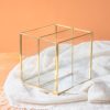 Decor Crane Living | Gold Trimmed Brush/Stationery Holder - 2 Compartments