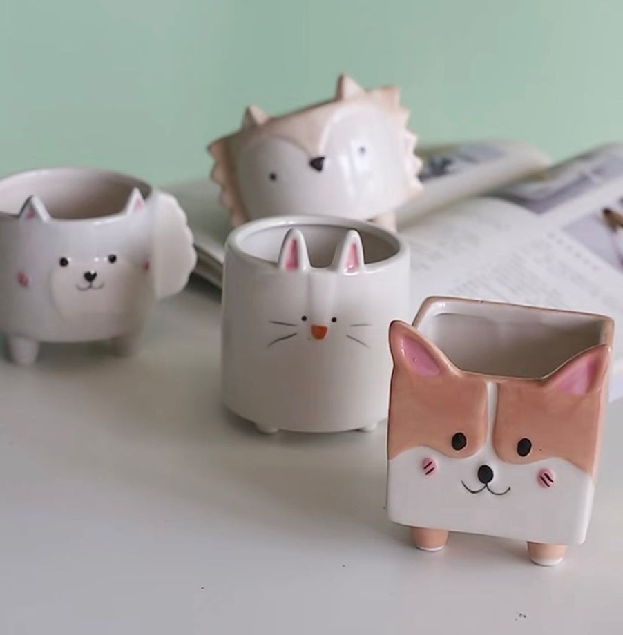 Decor Crane Living | Woodland Animal Friends Small Plant Pot