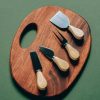 Homewares Crane Living | Oak Wooden Cheese Knives Set