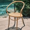 Furniture Crane Living | Bentwood Chair With Arms - Beech And Black With Rattan Seat