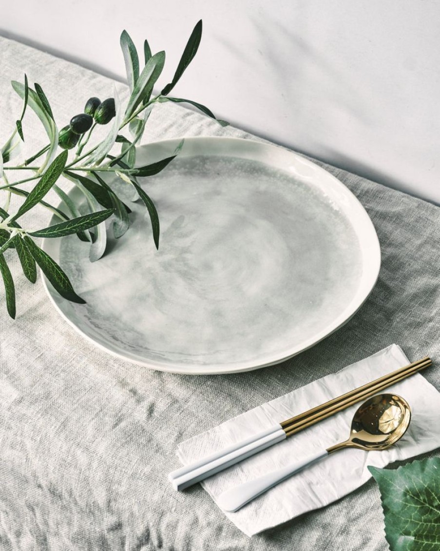 Homewares Crane Living | Pebble Beach Grey Dinner Plate