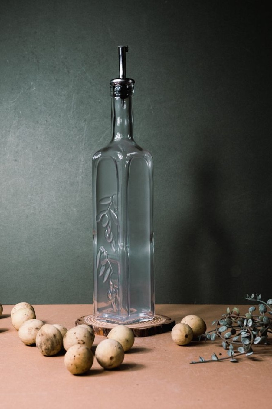 Homewares Crane Living | Glass Oil Bottle - Tall Slim