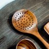 Homewares Crane Living | Teakwood Kitchen Utensils - Perforated Ladle