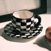 Homewares Crane Living | Summer Daze Checkered Cup And Saucer