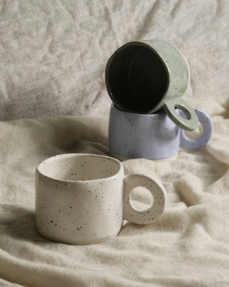 Homewares Crane Living | Ring Handle Celeste Mug