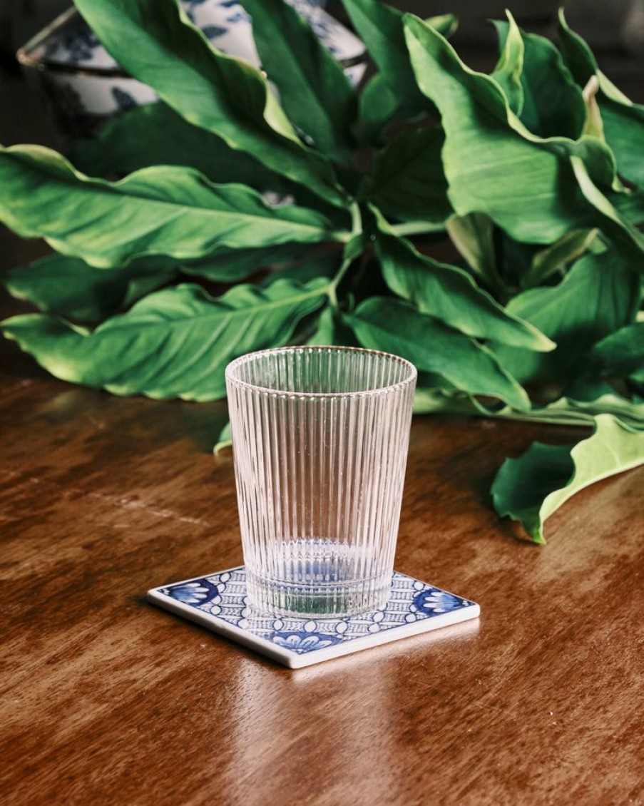 Homewares Crane Living | Costa Ribbed Tapered Water Glass - Short