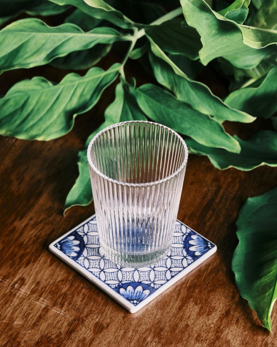 Homewares Crane Living | Costa Ribbed Tapered Water Glass - Short