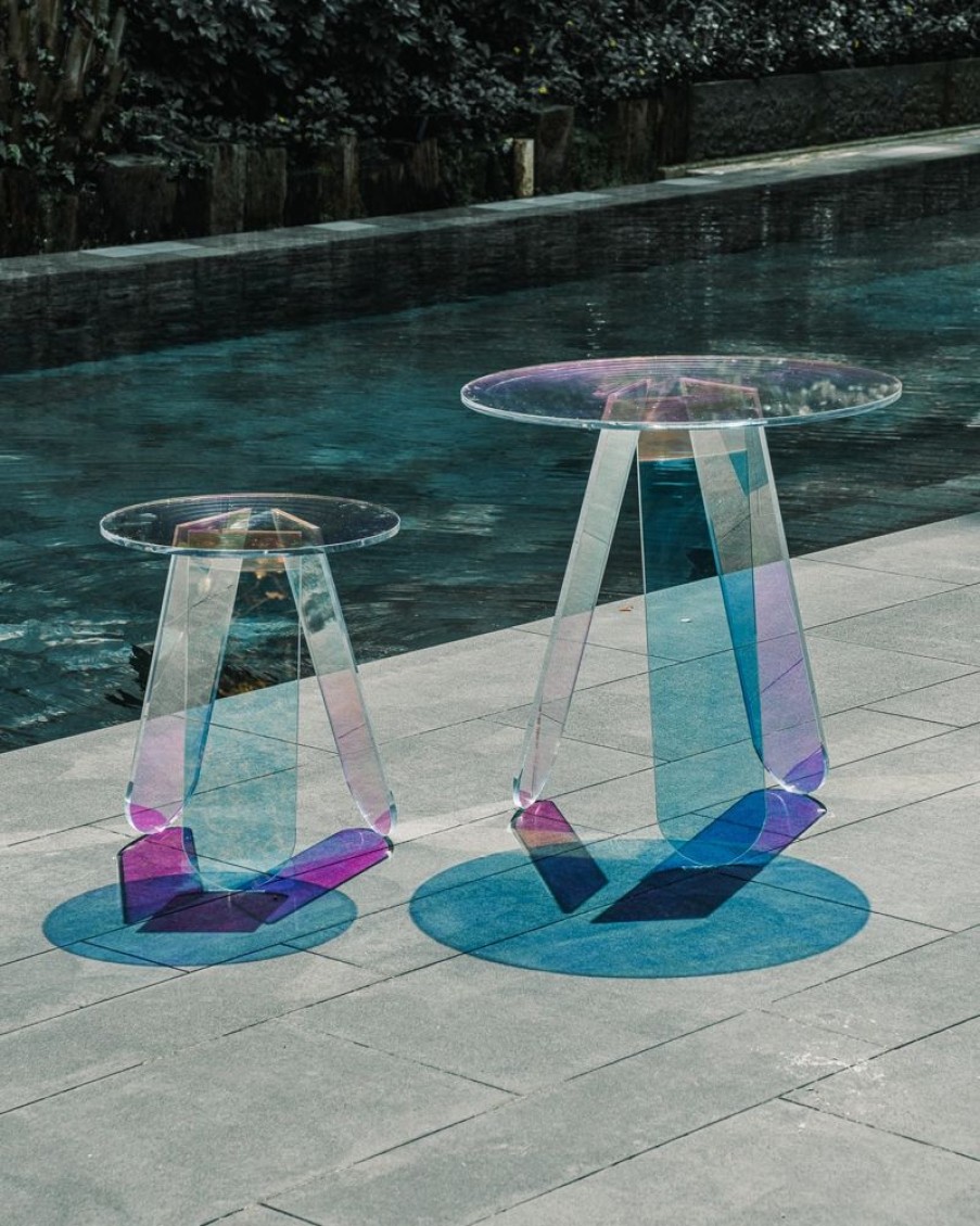 Furniture Crane Living | Iridescent Acrylic Coffee Tables - Small