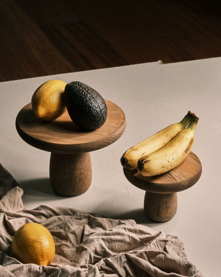 Homewares Crane Living | Cole-Mushroom-Wood-Stand-Large