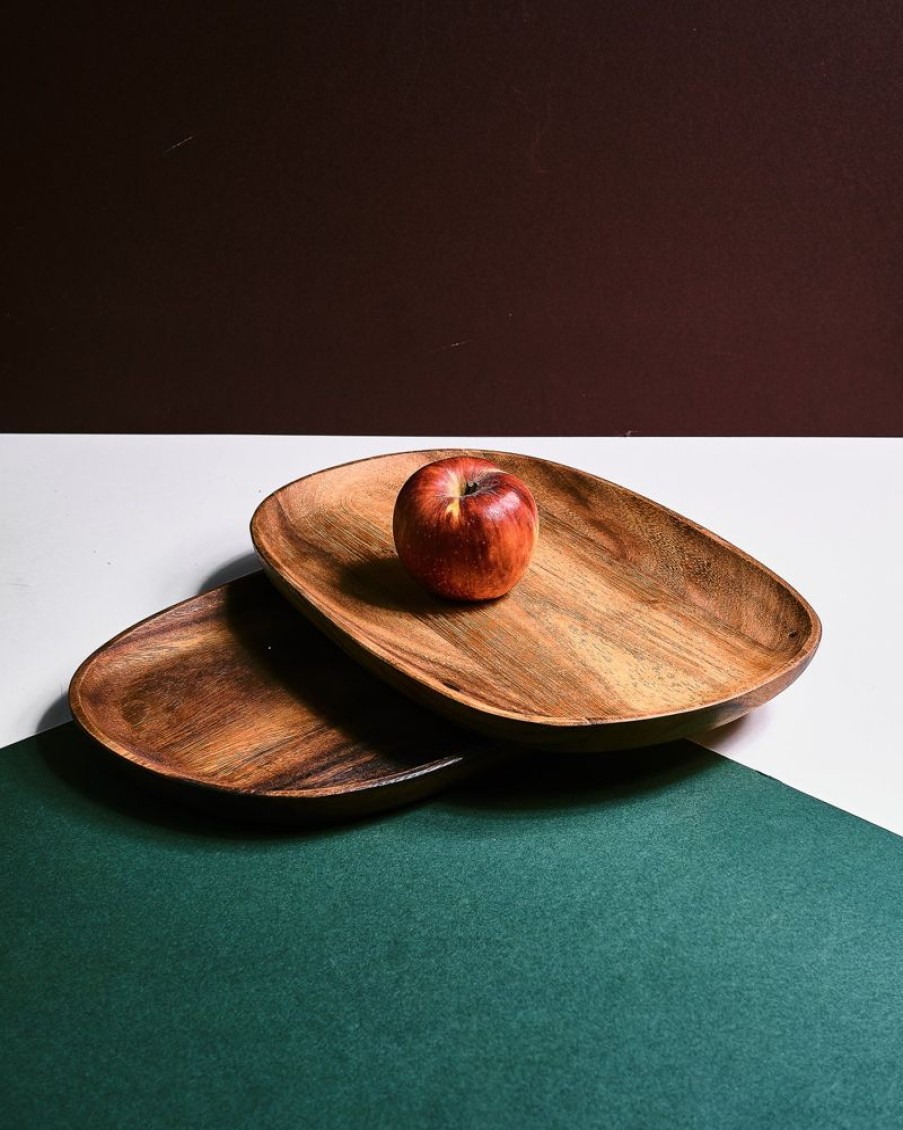 Homewares Crane Living | Cole Asymmetrical Oval Wooden Dish