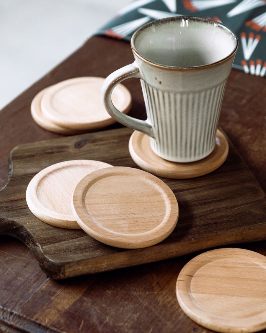 Homewares Crane Living | Beech Wood Coaster