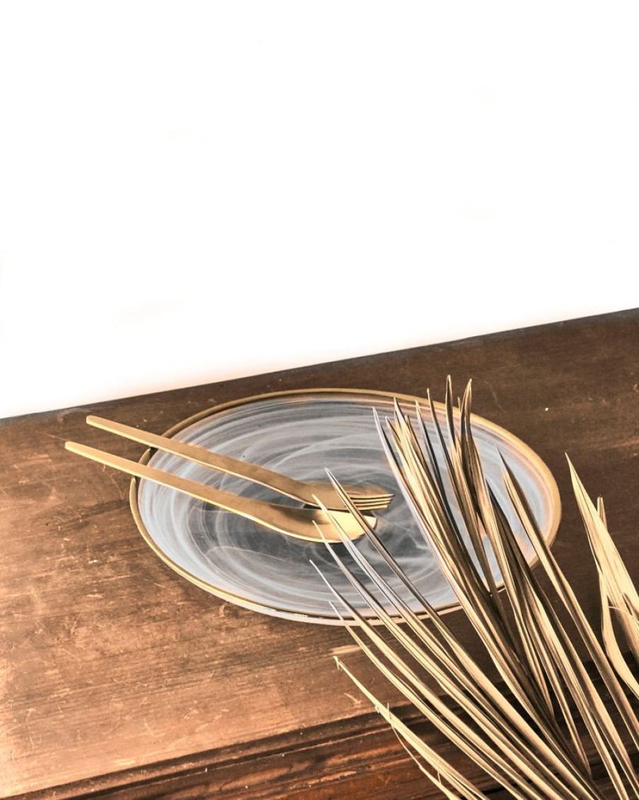 Homewares Crane Living | Aura Gold Rimmed Dinner Plate