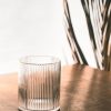 Homewares Crane Living | Aura Gold Rim Ribbed Glass Cup