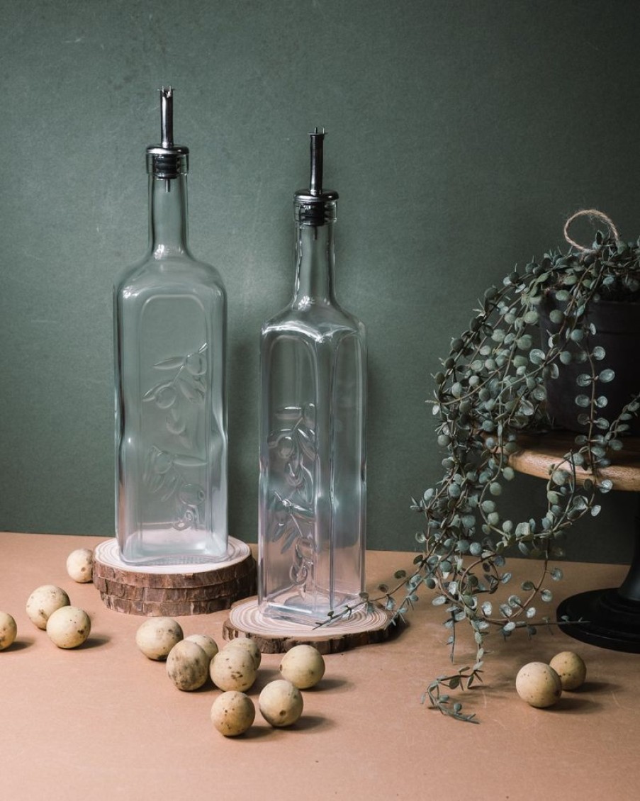 Homewares Crane Living | Glass Oil Bottle - Tall Wide