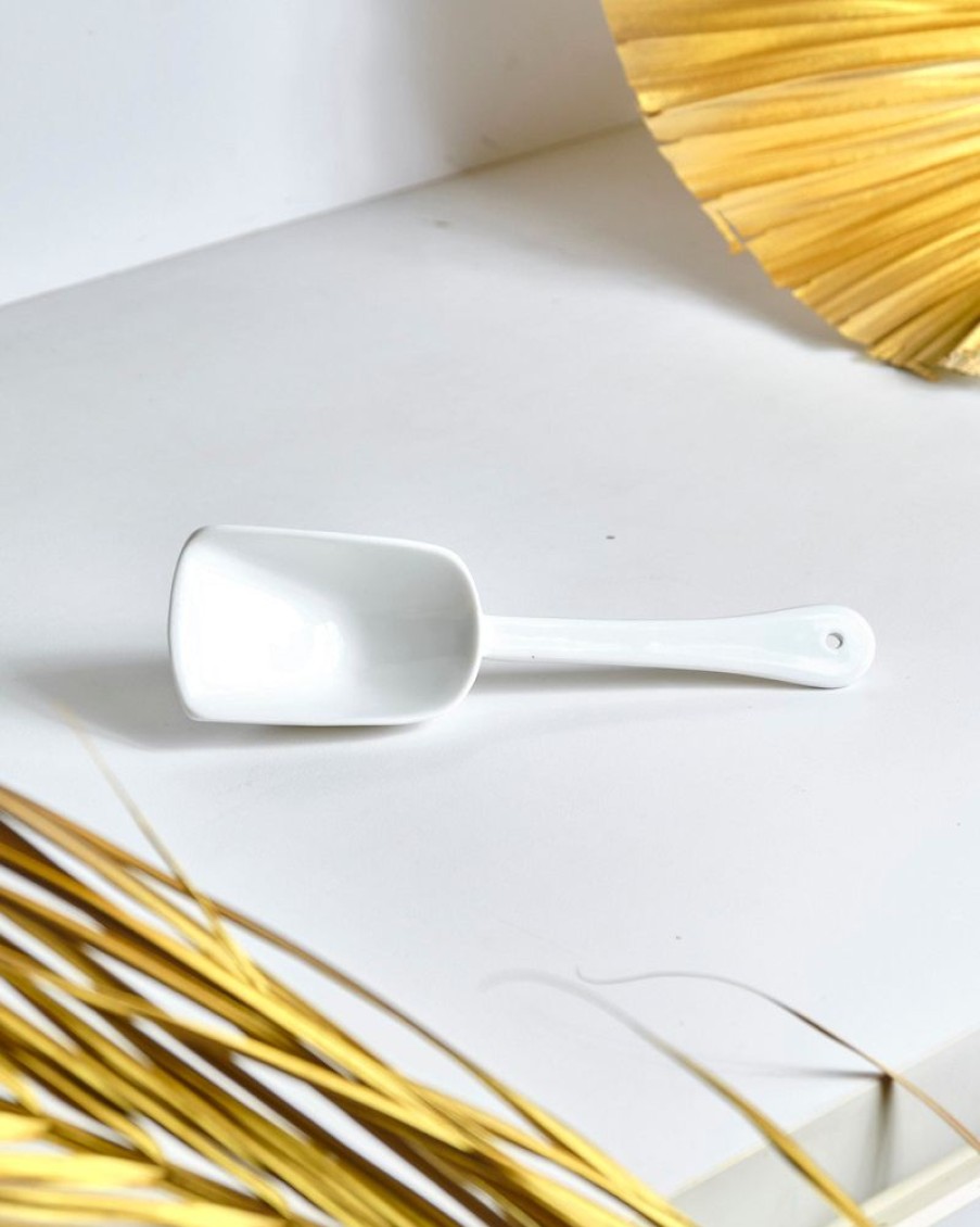 Homewares Crane Living | White-Ceramic-Scoop