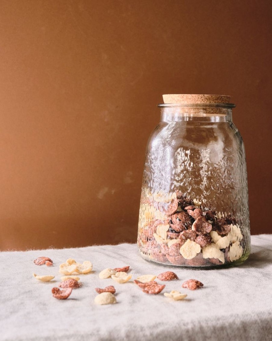 Homewares Crane Living | Bistro Glass Storage Jar With Cork Cover - Textured