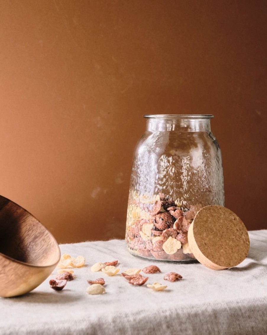 Homewares Crane Living | Bistro Glass Storage Jar With Cork Cover - Textured